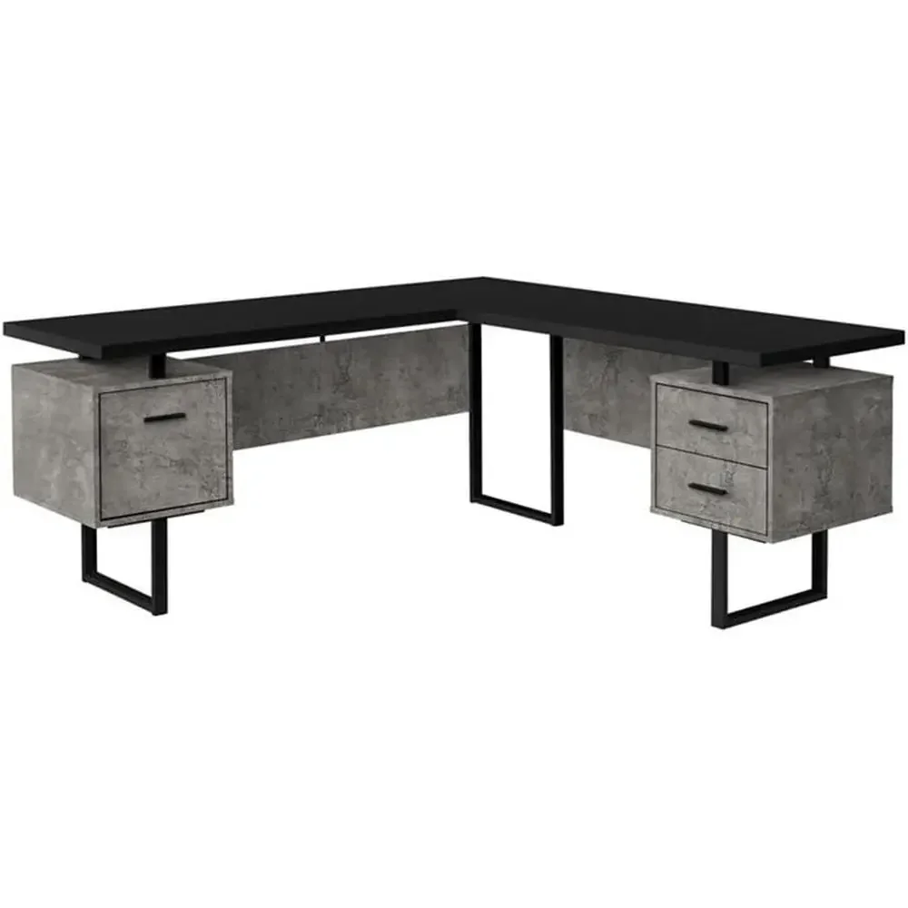 Desk Setup Black - L-образный компьютерный стол 70 см с