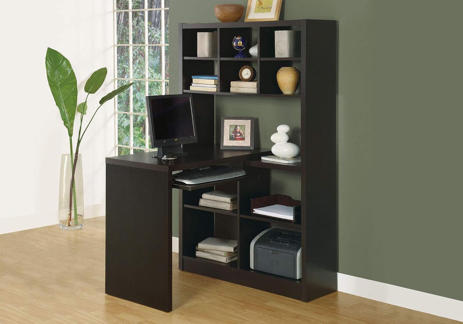 Desk Setup Corner - Угловой стол с регулируемыми полками для