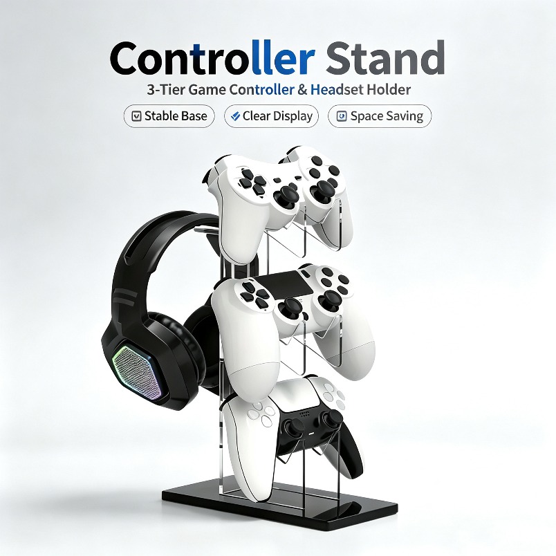 Desk Setup Headphones - Подставка для контроллеров, 3-уровневая вешалка для
