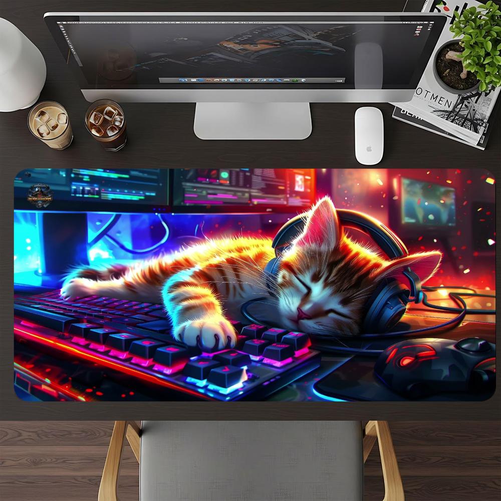 Коврик для мыши в стиле киберп – обзор и цена Desk Setup Headphones