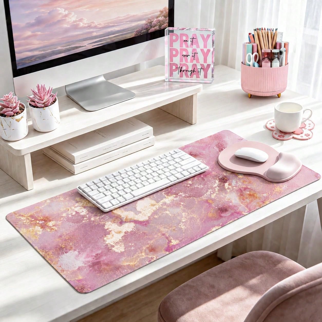 Набор из 7 предметов для декор – обзор и цена Desk Setup Girly