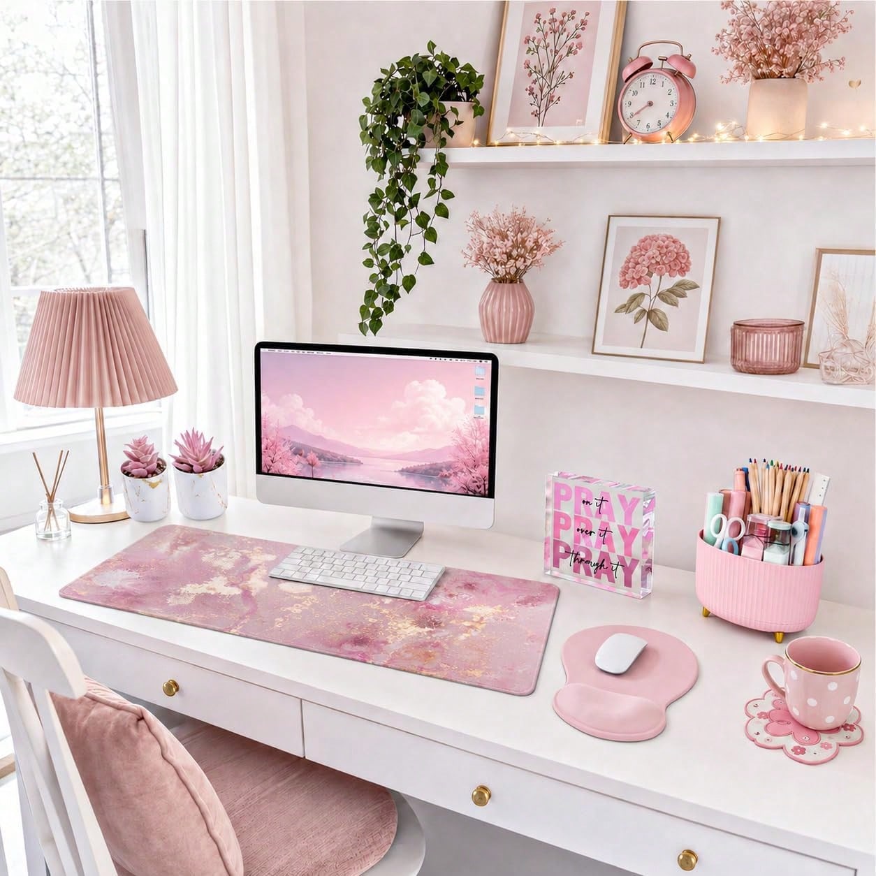 Набор из 7 предметов для декор – обзор и цена Desk Setup Girly