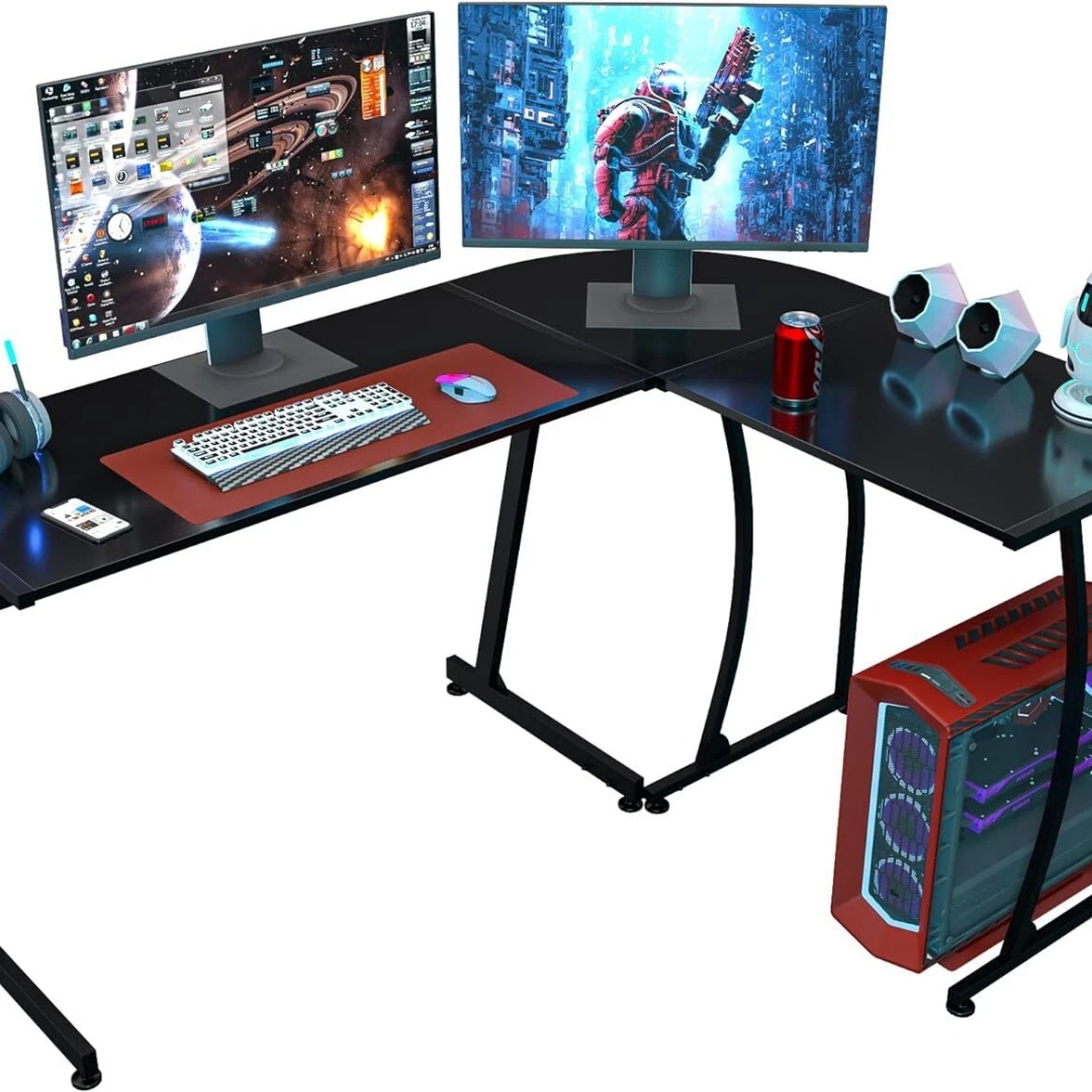 58-дюймовый угловой игровой ст – обзор и цена Desk Setup With Laptop