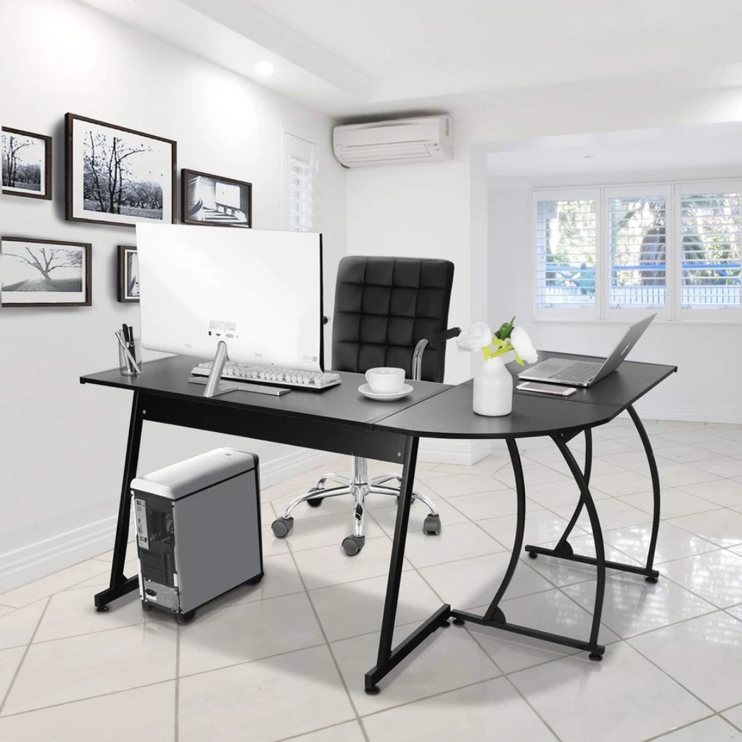 58-дюймовый угловой игровой ст – обзор и цена Desk Setup With Laptop